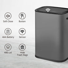 Load image into Gallery viewer, Stylish 14.5 Gallon Touchless Trash Can - Durable Stainless Steel with Sensor