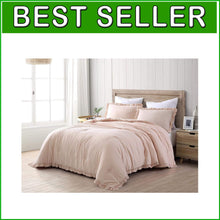 Load image into Gallery viewer, Nora Queen 3-Piece Ruffled Edge Microfiber Comforter Set - Blush Elegance
