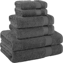 Load image into Gallery viewer, Charcoal Grey 6-Piece Luxury Bath Linen Set - 100% Cotton Super Absorbent