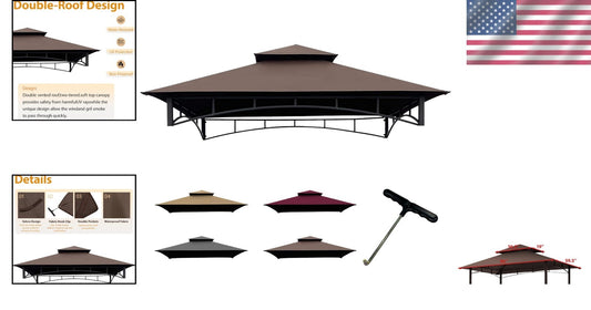 Rectangular Gazebo BBQ Canopy Replacement - Durable, Weather-Resistant Fabric