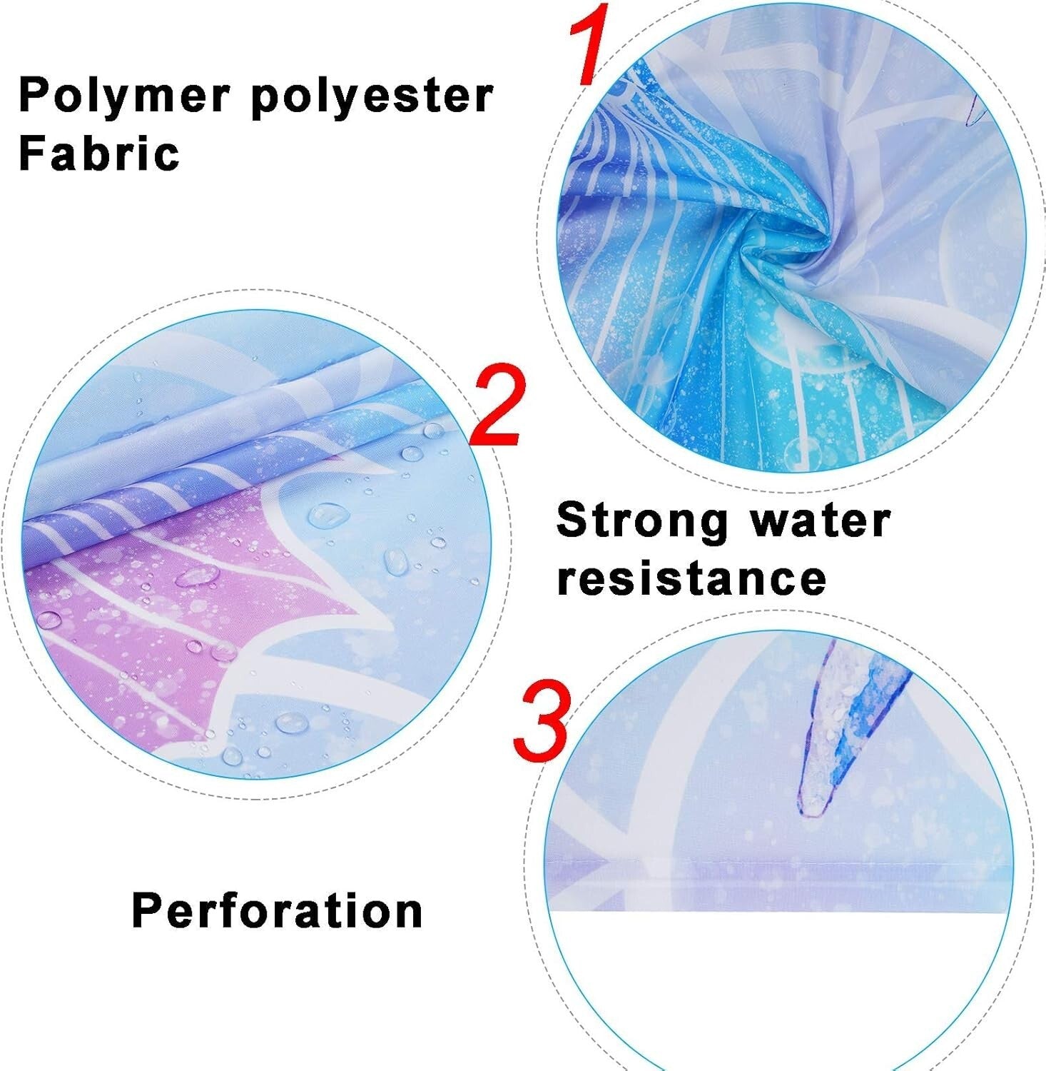 Delightful 7-Piece Mermaid Bathroom Set: Shower Curtain, Rugs & Towels Included