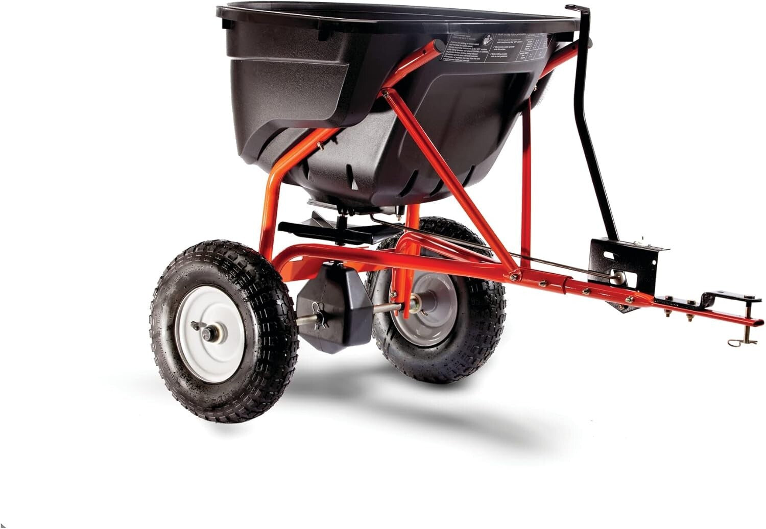 Lawn Care Revolution: 130 lb Tow-Behind Spreader with Direct Control from Seat