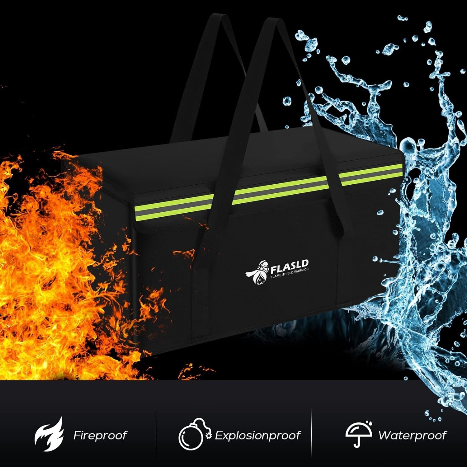 Waterproof Fireproof Document Storage Bag with Adjustable Strap - Large Size