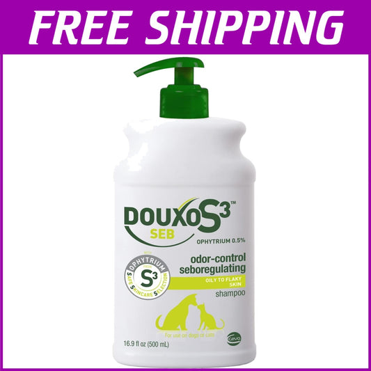 Hypoallergenic S3 SEB Shampoo for Dandruff Control - Dogs & Cats, 16.9 fl. oz.