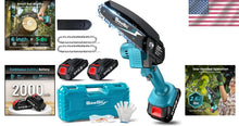 Load image into Gallery viewer, Cordless 6-Inch Mini Chainsaw with 2 Batteries - Ideal for Pruning and Cutting