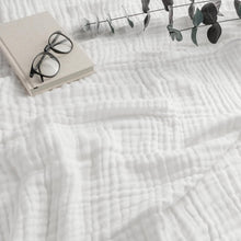 Load image into Gallery viewer, Quilted Muslin Cotton 90" x 66" Throw Blanket - Cozy &amp; Stylish for All Seasons