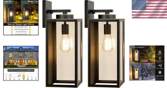 Modern Bronze Exterior Wall Light Fixtures - 15.25 Inch Waterproof LED Sconces