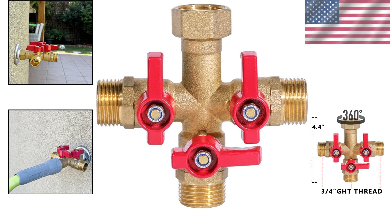 Versatile Heavy-Duty 3-Way Hose Splitter - Perfect for Garden Irrigation Needs