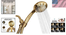 Load image into Gallery viewer, Spa-Like Experience: 4.5" Polished Brass Handheld Showerhead with 6 Spray Modes