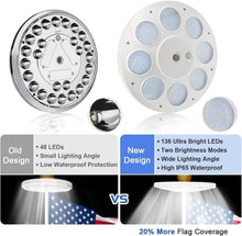 Load image into Gallery viewer, 136 LED Solar Flag Light with Auto On/Off for 15-25 Ft Poles - Waterproof
