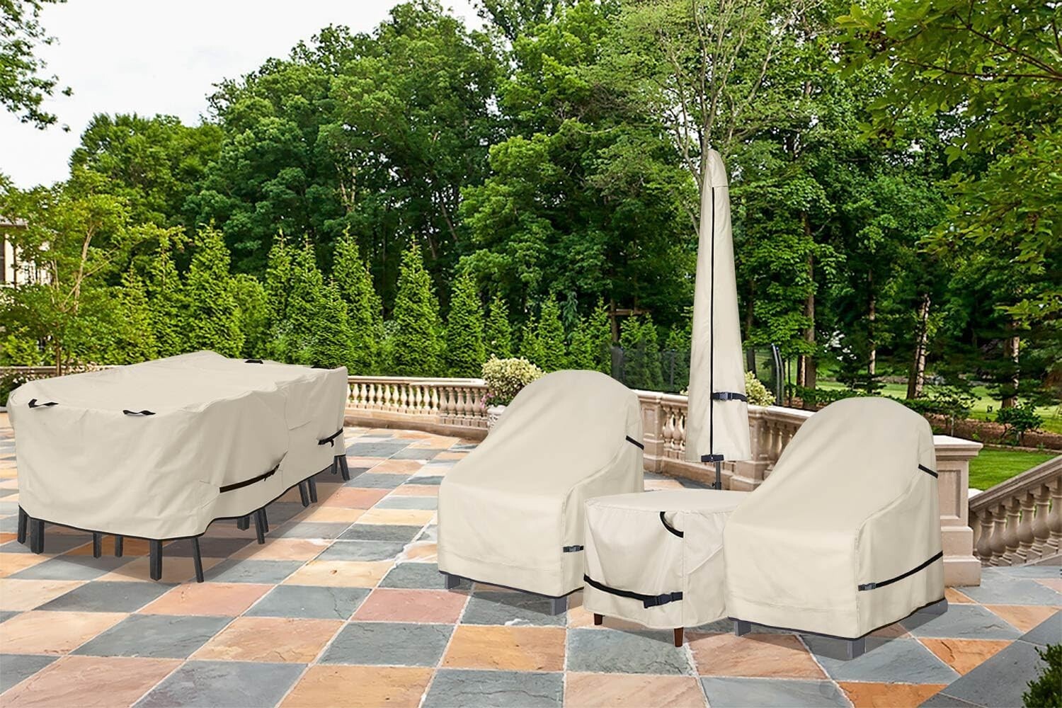 Waterproof Beige Patio Chair Cover 2-Pack - Ultimate Protection for Adirondacks