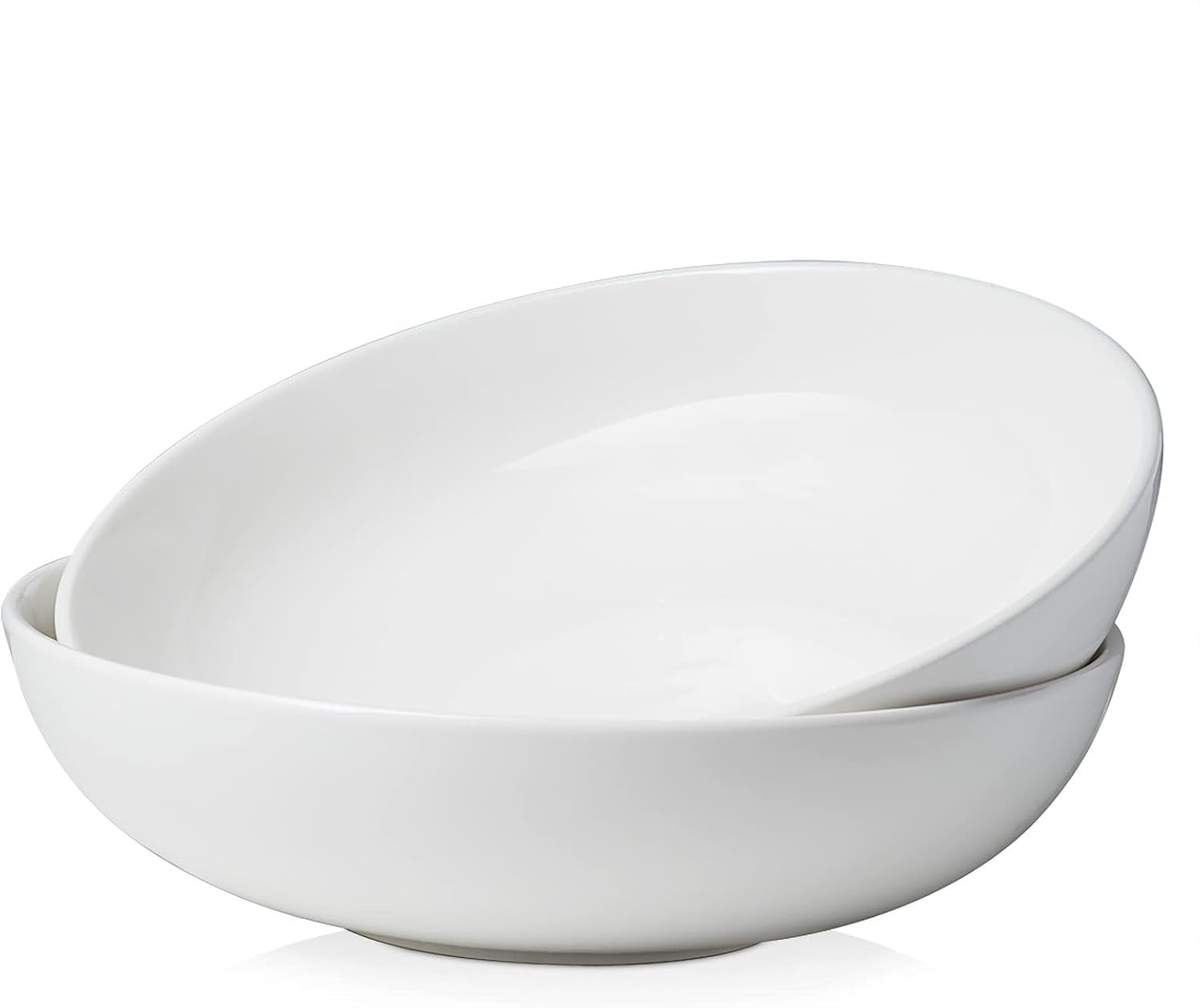 Elegant 11.5" Ceramic Serving Bowls Set of 2 - Microwave & Dishwasher Safe