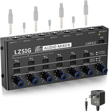 Load image into Gallery viewer, Professional 6-Channel Stereo Line Mixer with Dynamic Microphone Control