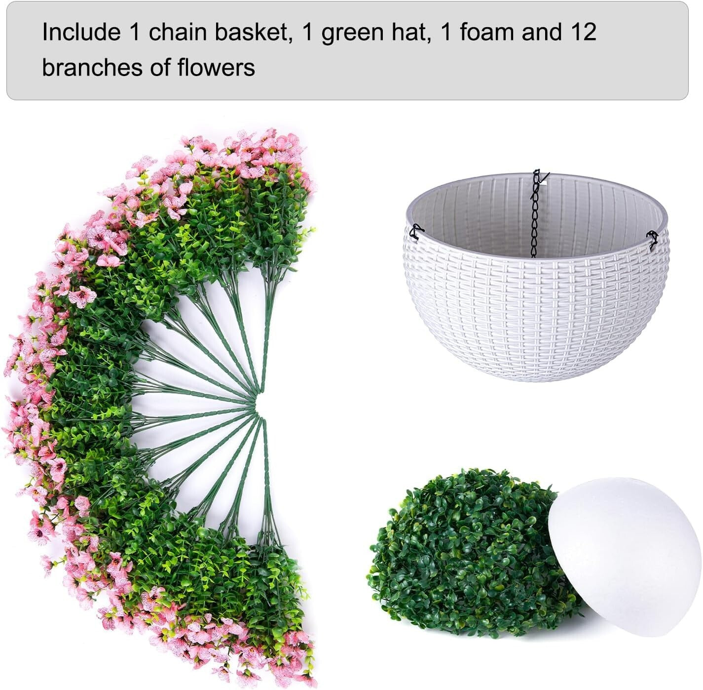Elegant Silk Daisy Hanging Basket - Perfect for Year-Round Home and Patio Charm