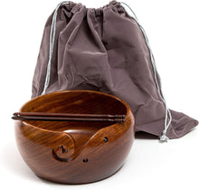 Load image into Gallery viewer, Deluxe 7x4 Rosewood Yarn Holder with Crochet Hooks &amp; Travel Bag - Perfect Gift