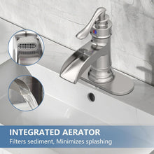 Load image into Gallery viewer, Durable Waterfall Spout Bathroom Faucet - Single Handle Brushed Nickel Finish