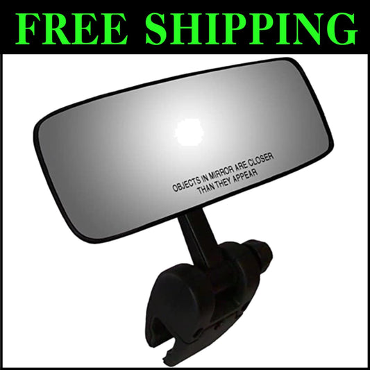 Black 4" x 11" Shatterproof Convex Marine Mirror - Enhanced Visibility