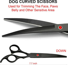 Load image into Gallery viewer, Ergonomic 5-Piece Dog Scissors Kit – Ideal for Home and Professional Grooming