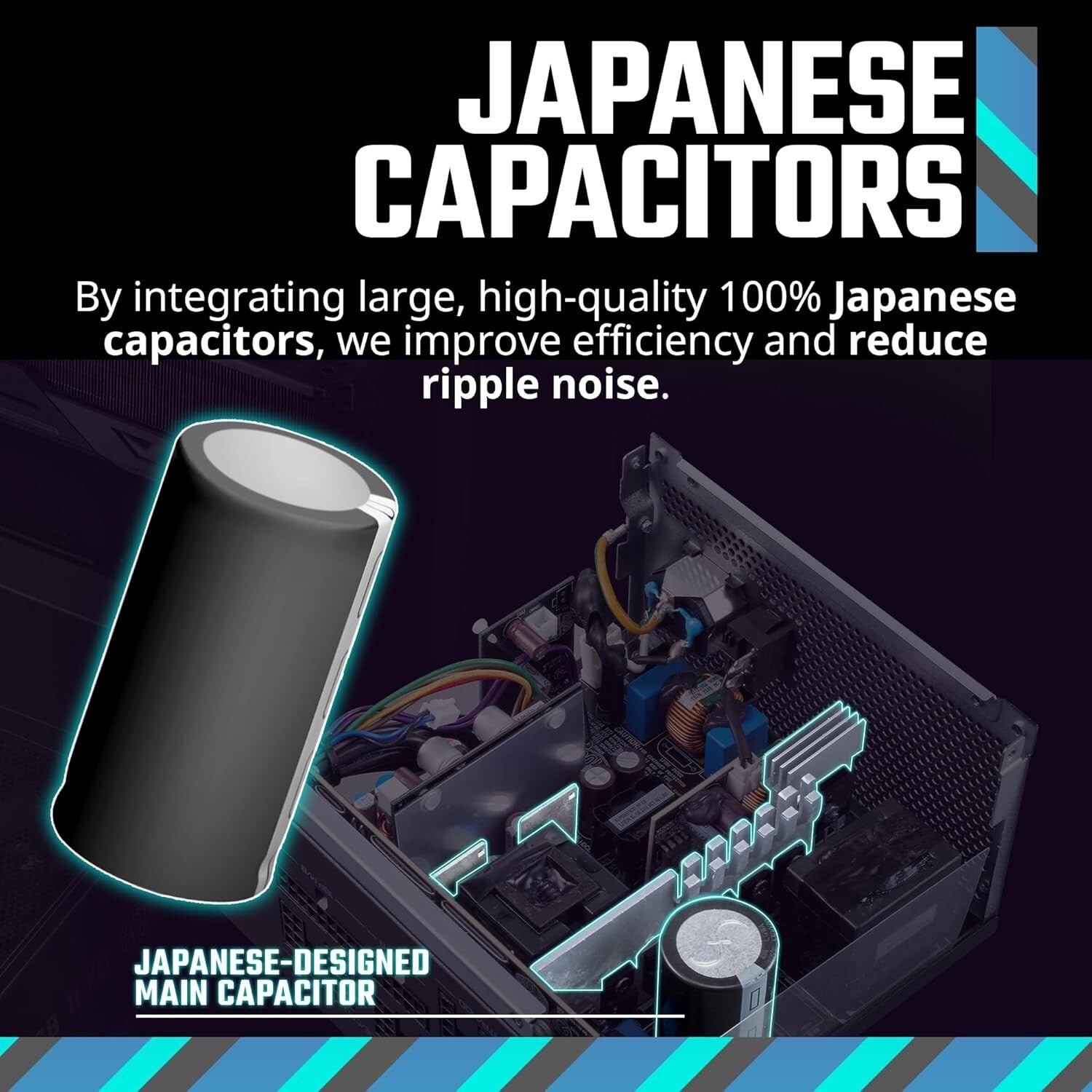 Efficient MWE Gold 850W ATX 3.1 PSU with Hexagonal Fan - Ideal for RTX 4090