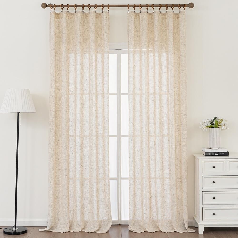 Elegant Pinch Pleat Light Brown Curtains 50"W X 96"L - Farmhouse Chic Design