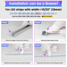 Load image into Gallery viewer, Premium U-Shaped LED Diffuser Channel - 10-Pack 3.3FT for Flawless Ambiance