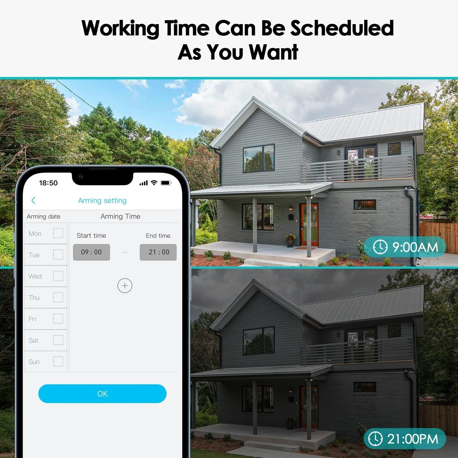 Wireless Outdoor Camera with Night Vision & PIR Motion Detection, 2K Resolution