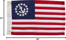 Load image into Gallery viewer, All-Weather 24x36 Inch Yacht Ensign Flag - Embroidered Stars and Stripes