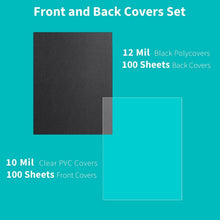 Load image into Gallery viewer, All-in-One 200 Pack Binding Covers - 100 Clear PVC and 100 Sand-Textured Options