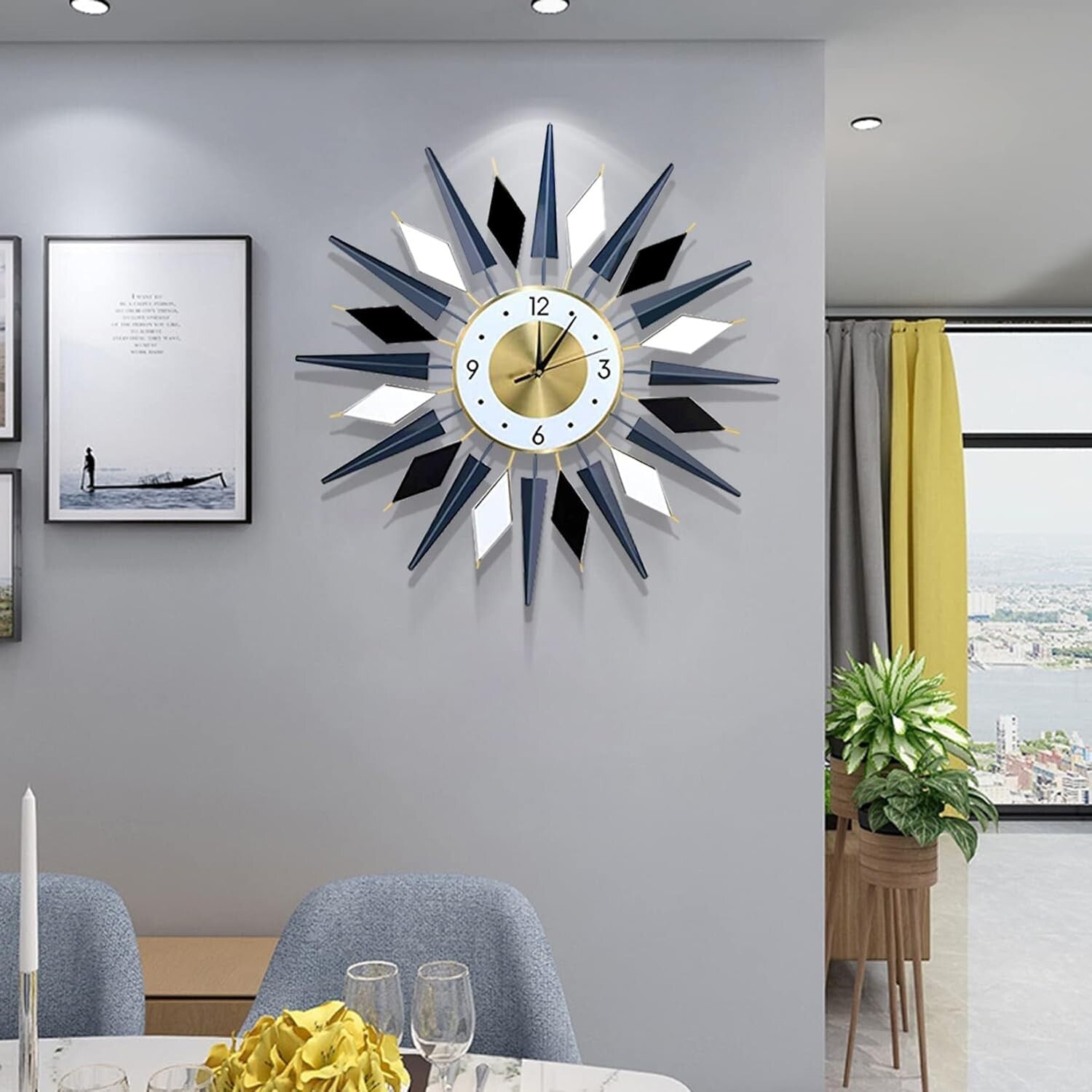 Elegant 28-Inch Decorative Wall Clock - Silent Movement for Living Spaces