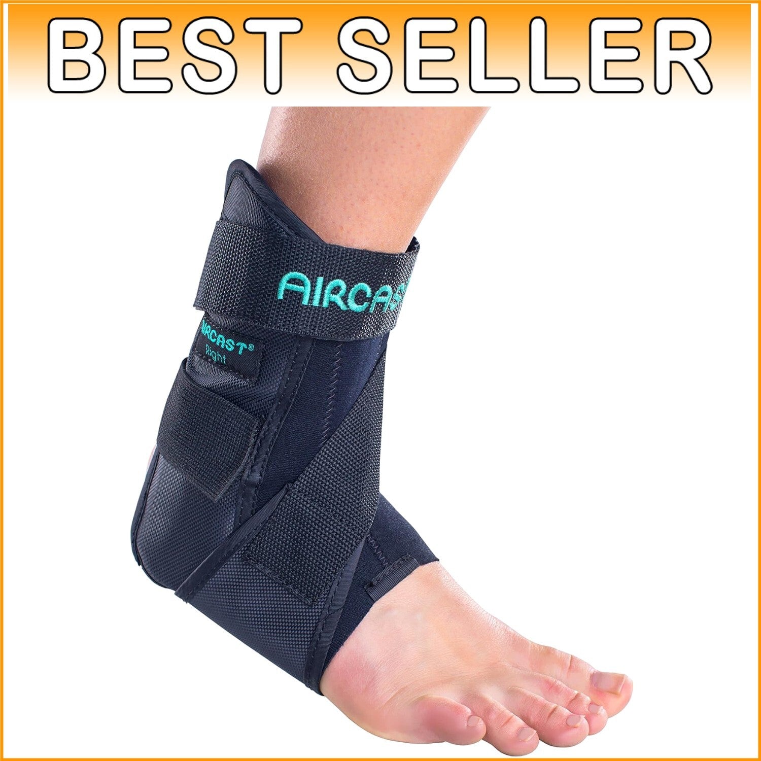 Durable AirSport Ankle Brace for Adults - Large, Right Foot with Easy Fit Design