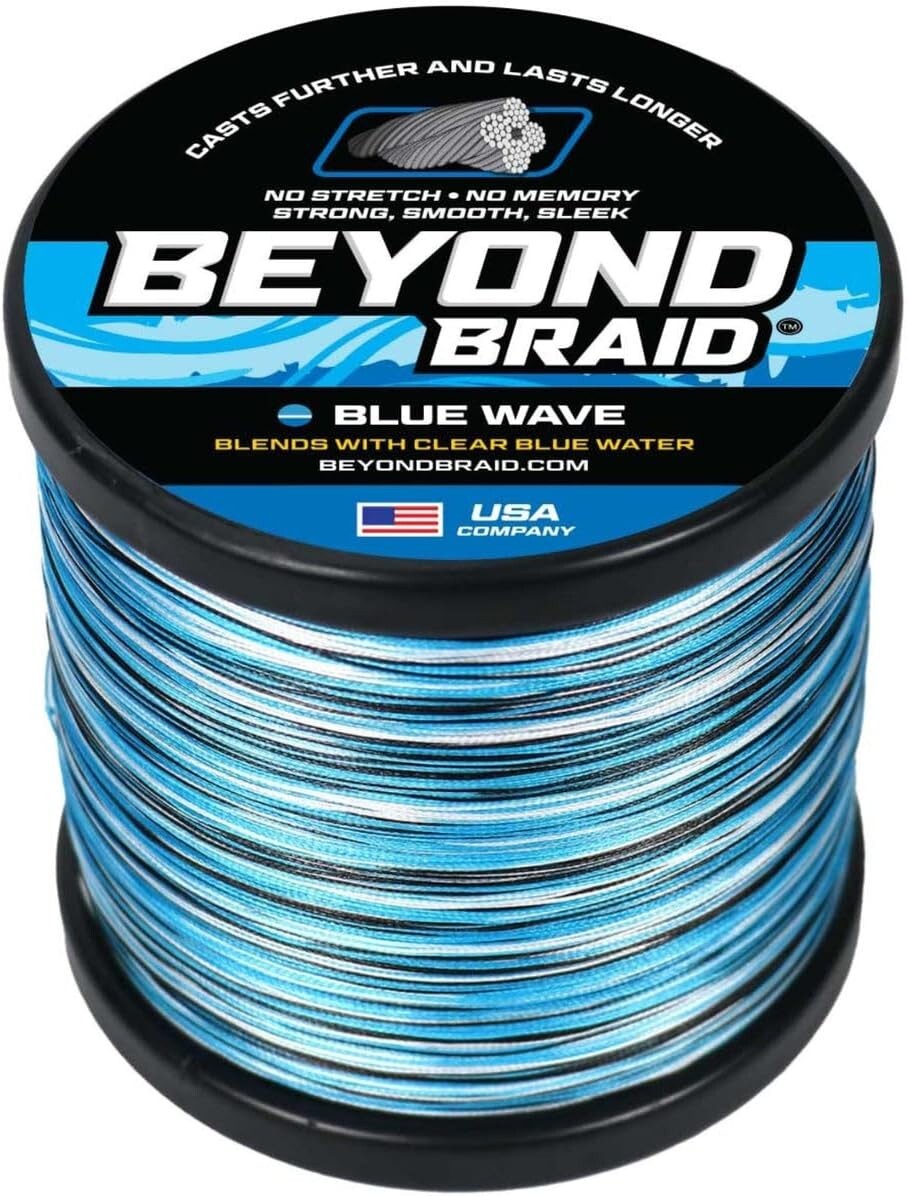 Ultimate 80lb Braided Fishing Line - Abrasion Resistant & Low Memory - Blue Camo