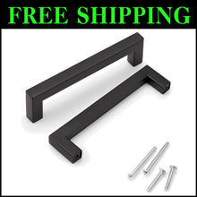 Load image into Gallery viewer, Versatile 5" Black Pull Handles - 30 Heavy-Duty Stainless Steel Cabinet Hardware