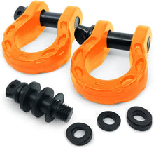 Load image into Gallery viewer, Mega D Ring Shackles with 3-Stage Anti-Rust Coating - 2 Pack for Strong Recovery