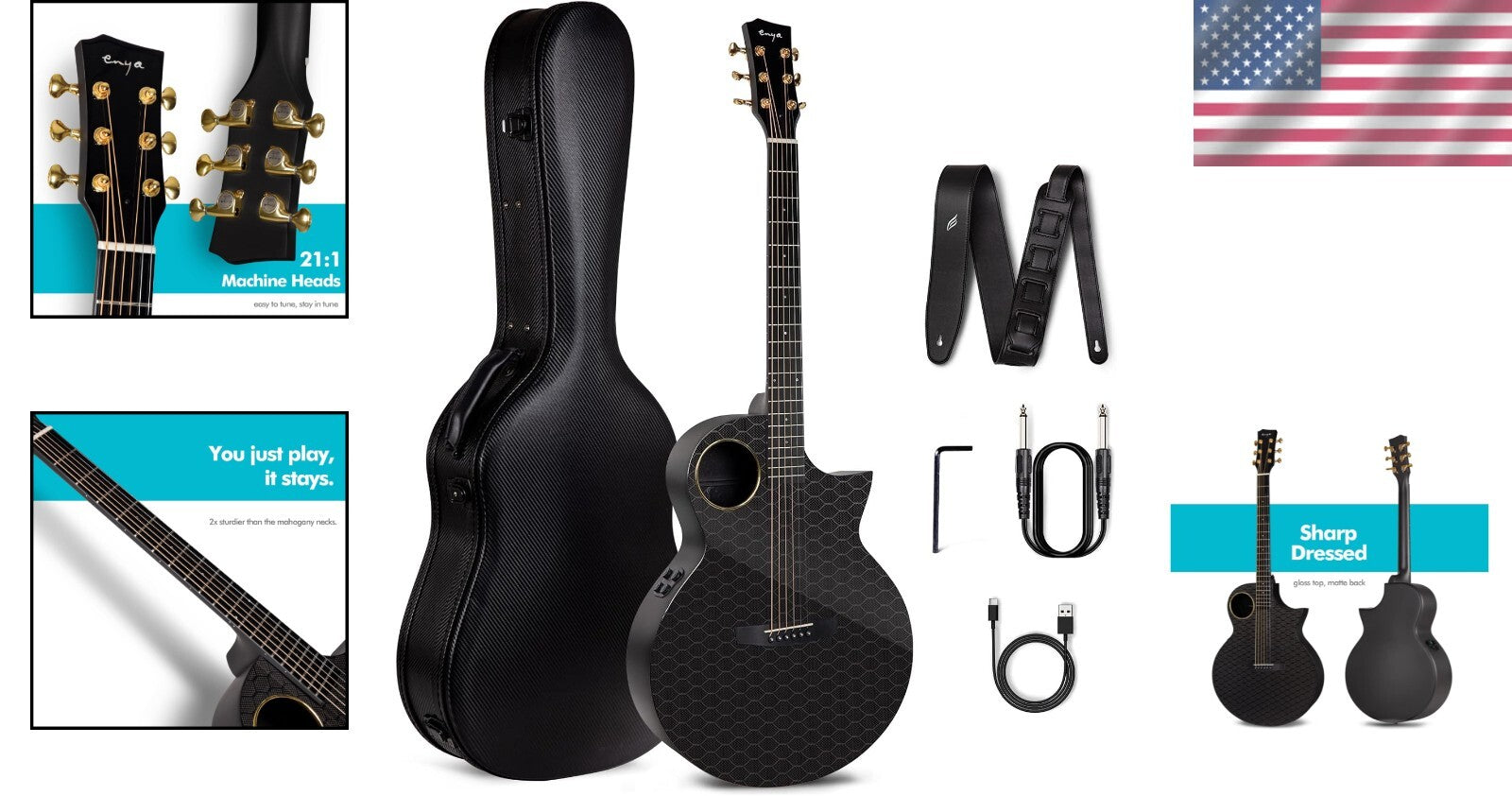 X4 PRO 41" AcousticPlus Guitar Bundle with USB Charge & Effects - Ultimate Sound