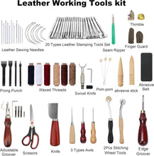 Load image into Gallery viewer, Professional Leather Craft Tools Kit – 80 Essential Pieces for DIY Projects