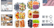 Load image into Gallery viewer, Rectangular Glass Meal Prep Containers Set - Leak Proof &amp; Dishwasher Safe