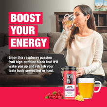 Load image into Gallery viewer, Caffeinated Raspberry Passionfruit Black Tea Blend - Perfect for Hot or Iced