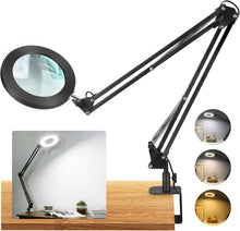 Load image into Gallery viewer, Hands-Free 10X Magnifying Glass with 3 Color Modes and Clamp for Detail Work