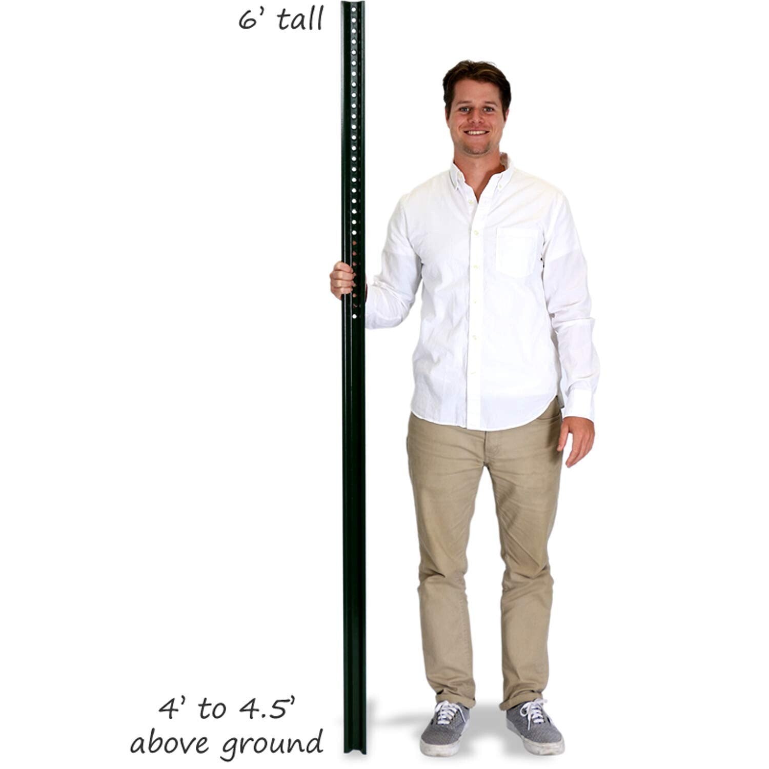 Pre-Drilled 6' U-Channel Sign Post Pack of 3 - Ideal for Easy Installation