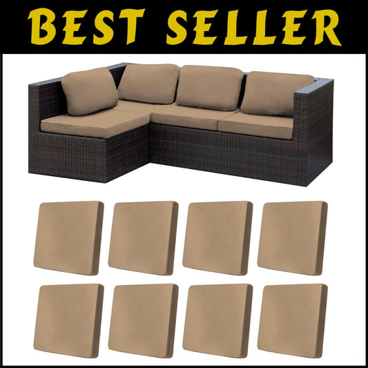 Comprehensive Protection: 8Khaki Outdoor Cushion Covers - Sofa & Chair Use