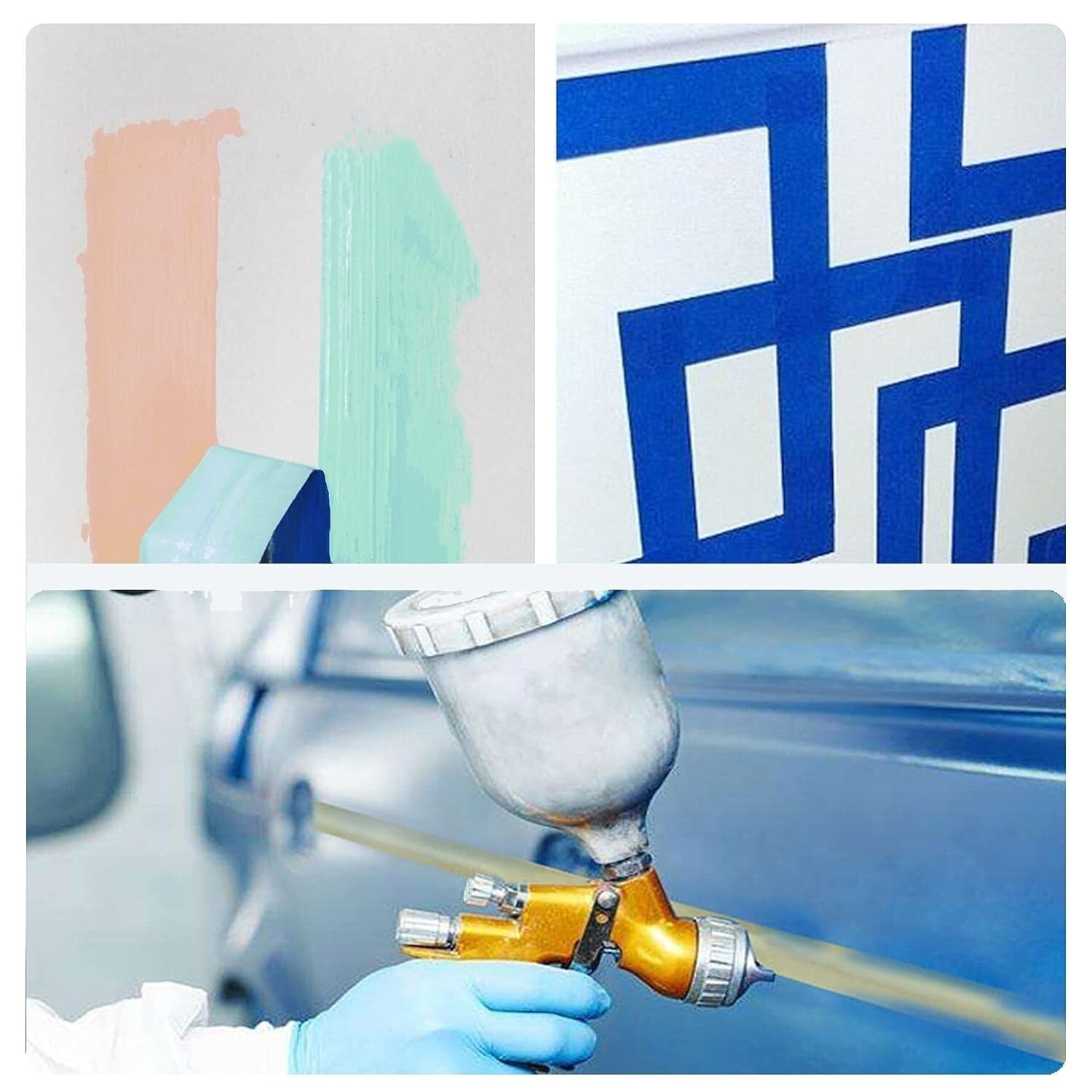 Versatile 54 Roll Set of Writable Blue Painter's Tape for Sharp Edges & Marking