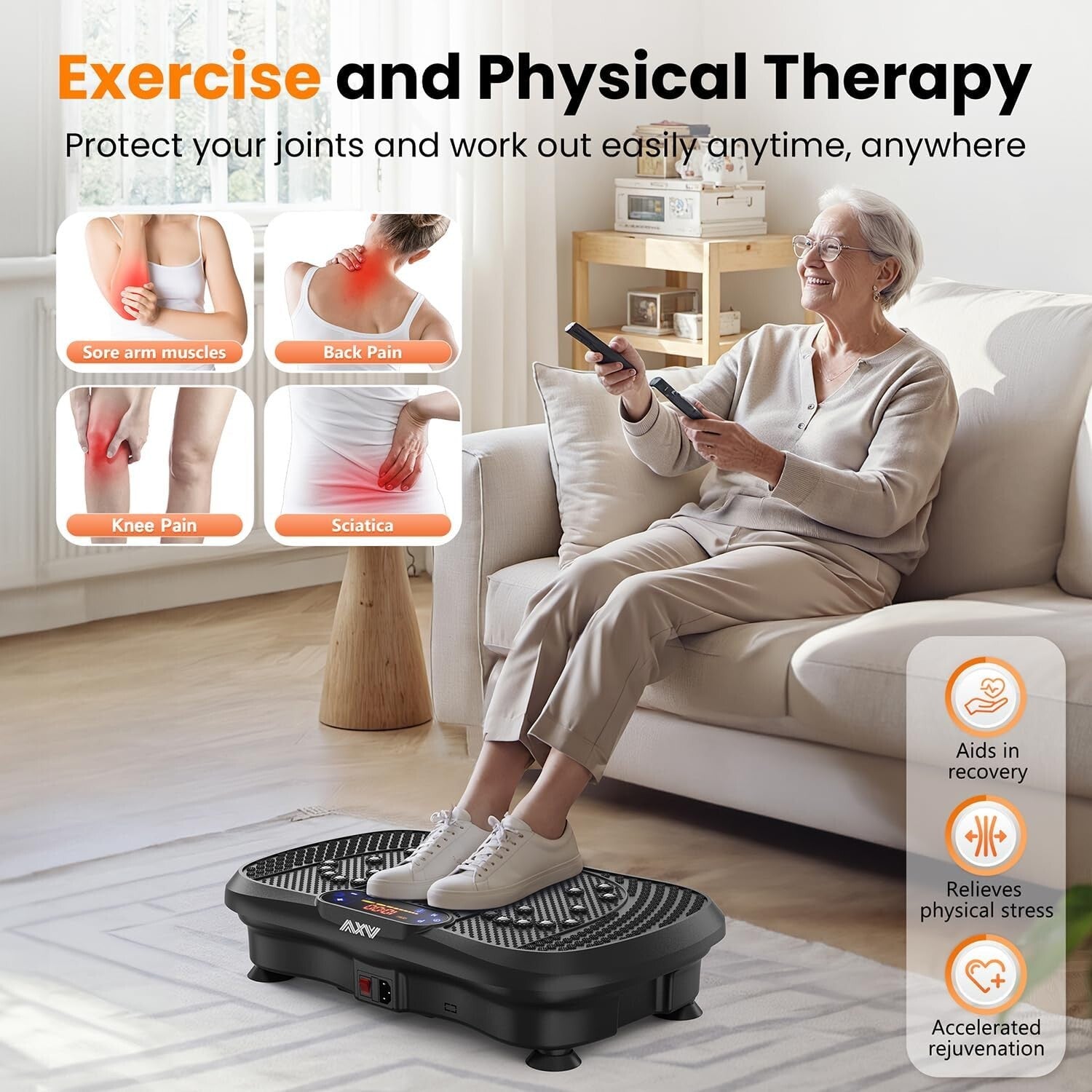 All-in-One Vibration Plate with Bluetooth and Resistance Bands – 330 lbs Limit