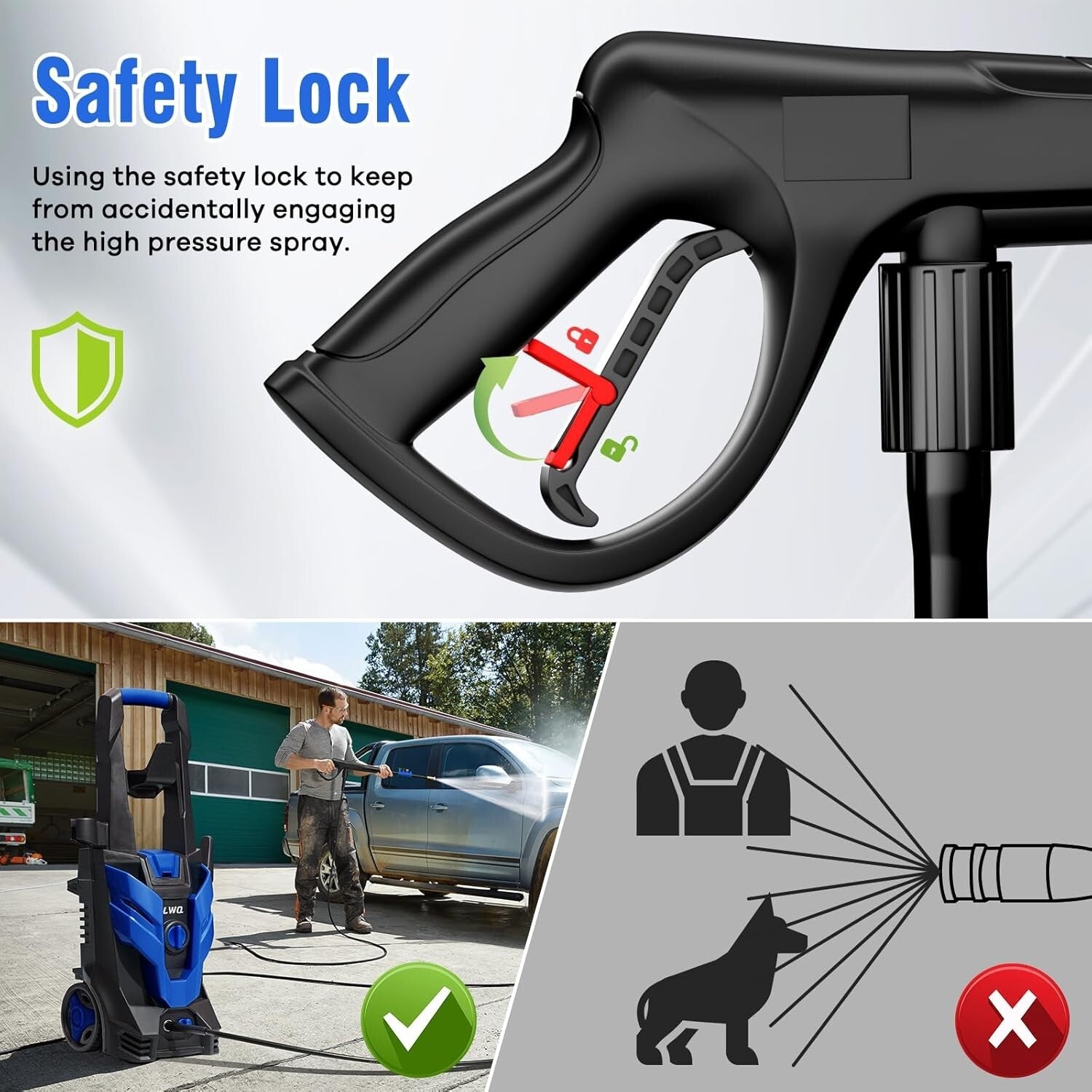 Multi-Functional Electric Pressure Washer - Ideal for Driveways, Cars & Patios