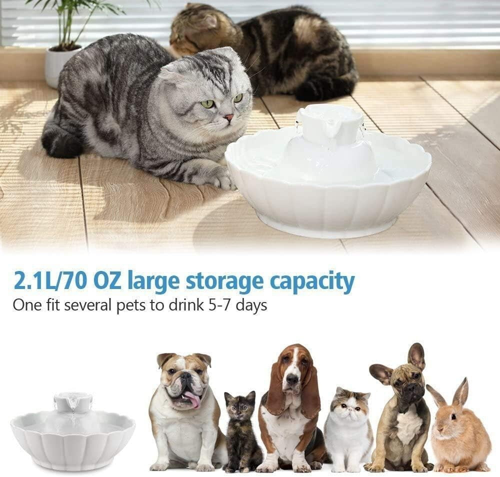 Eco-Friendly 2.1L Tritone Cat Water Fountain - Dual Filtration and Easy Clean