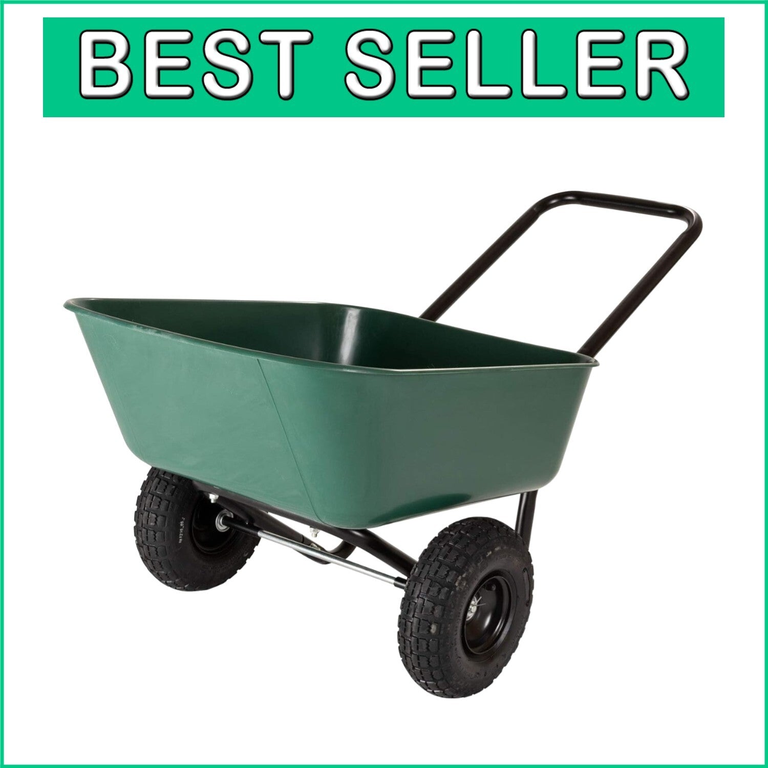 Durable 300 lb Capacity Garden Barrow with Pneumatic Wheels for Easy Transport