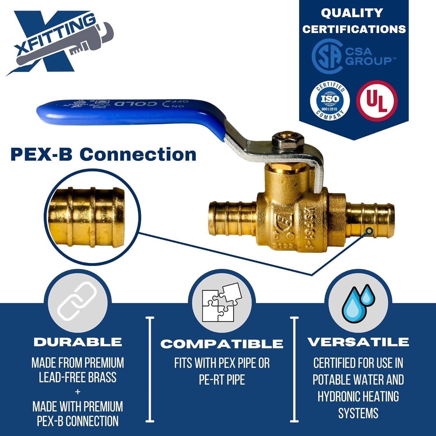 20-Pack 1/2" PEX Brass Ball Valves Hot & Cold for Reliable Plumbing Solutions
