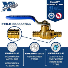 Load image into Gallery viewer, 20-Pack 1/2" PEX Brass Ball Valves Hot &amp; Cold for Reliable Plumbing Solutions