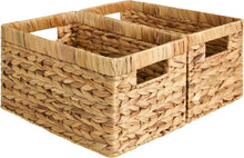 Load image into Gallery viewer, Stylish Hyacinth Baskets with Built-In Handles - 2 Pack Medium Storage Solution