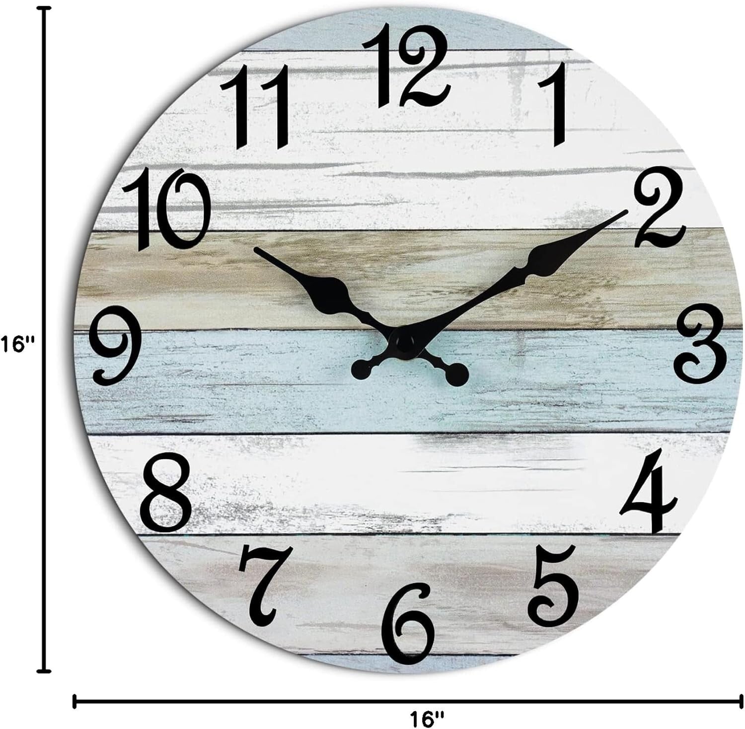 Elegant 16" Battery-Operated Wall Clock - Rustic Decor for Living Room & Office