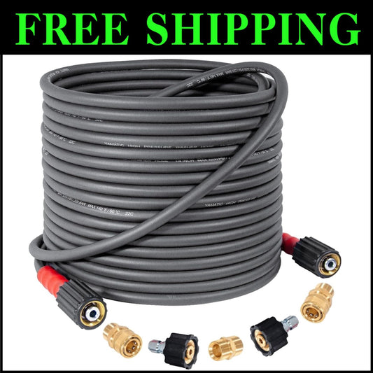 Kink Resistant 50FT Power Washer Hose - 3200 PSI, Easy Install Quick Connect